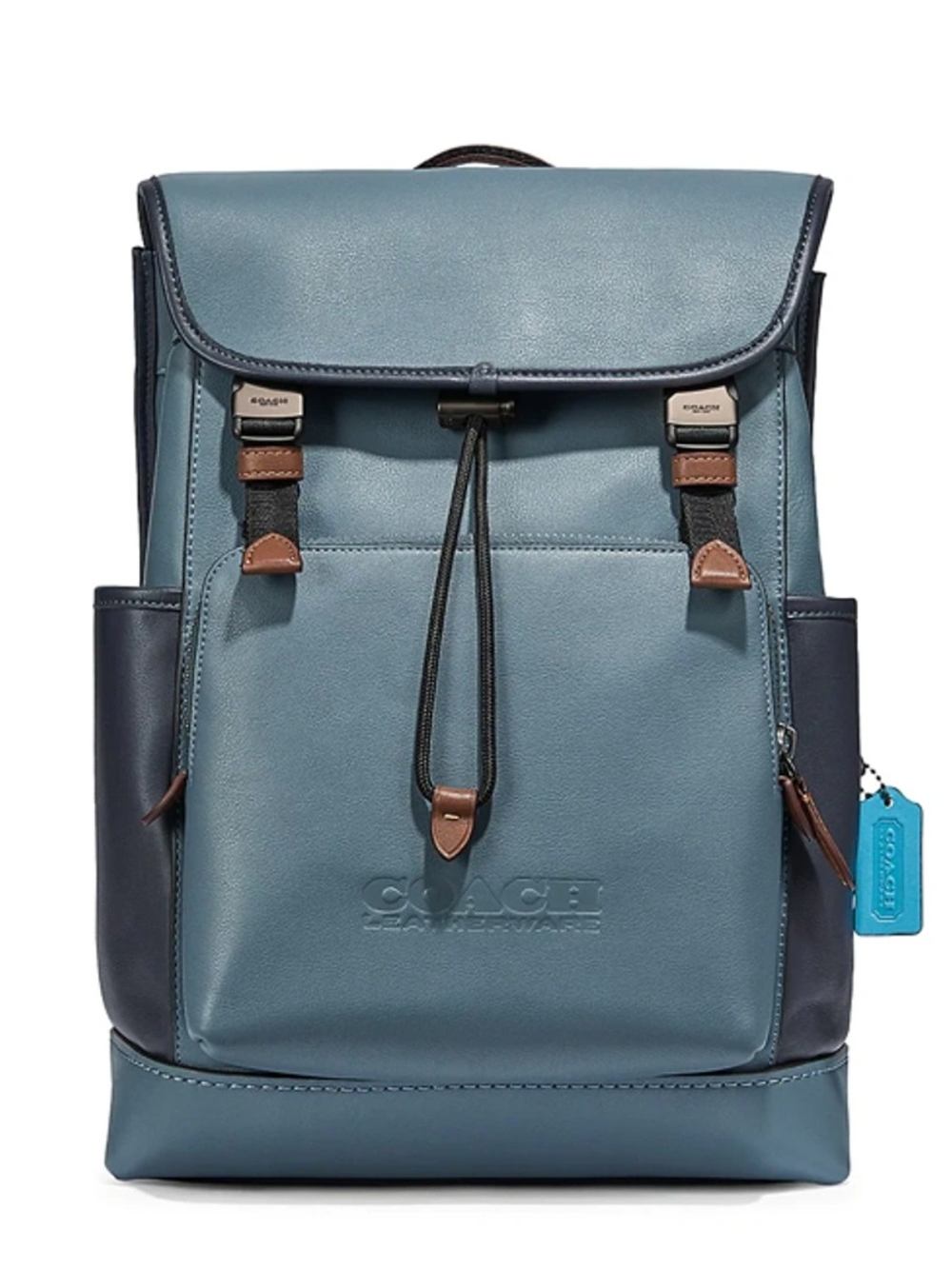 Coach Men’s Blue Leather Backpack - Coach
